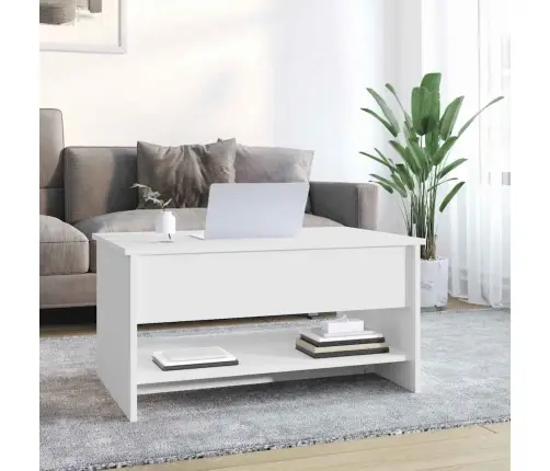 Kafijas Galdiņš, Balts, 80X50X40 Cm, Inženierijas Koks Vidaxl