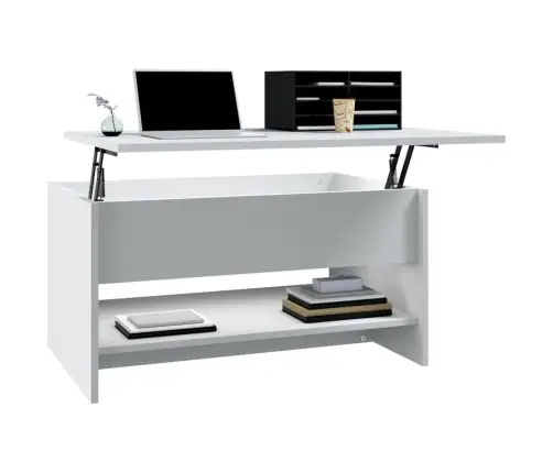 Kafijas Galdiņš, Balts, 80X50X40 Cm, Inženierijas Koks Vidaxl