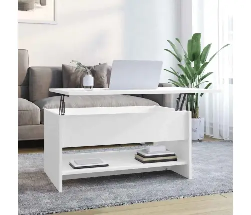 Kafijas Galdiņš, Balts, 80X50X40 Cm, Inženierijas Koks Vidaxl