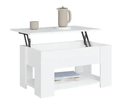 Kafijas Galdiņš, Balts, 79X49X41 Cm, Inženierijas Koks Vidaxl