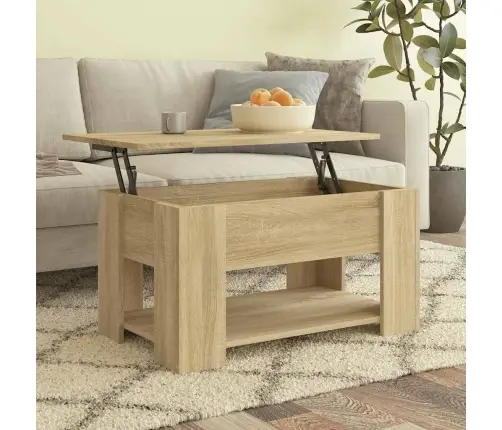 Kafijas Galdiņš, Ozola Krāsa, 79X49X41 Cm, Inženierijas Koks Vidaxl