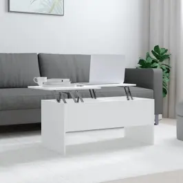 Kafijas Galdiņš, Balts, 102X50,5X46,5 Cm, Inženierijas Koks Vidaxl
