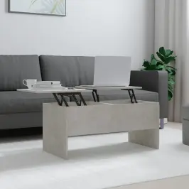 Kafijas Galdiņš Betona Pelēks 102X50,5X46,5Cm Inženierijas Koks Vidaxl