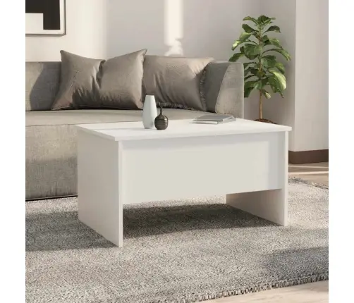 Kafijas Galdiņš, Balts, 80X50X42,5 Cm, Inženierijas Koks Vidaxl