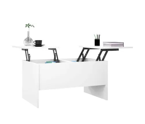 Kafijas Galdiņš, Balts, 80X50X42,5 Cm, Inženierijas Koks Vidaxl