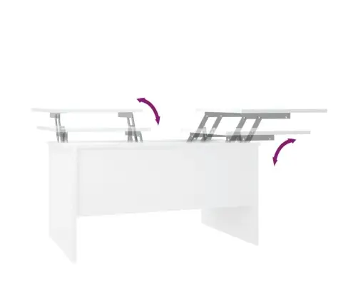 Kafijas Galdiņš, Balts, 80X50X42,5 Cm, Inženierijas Koks Vidaxl