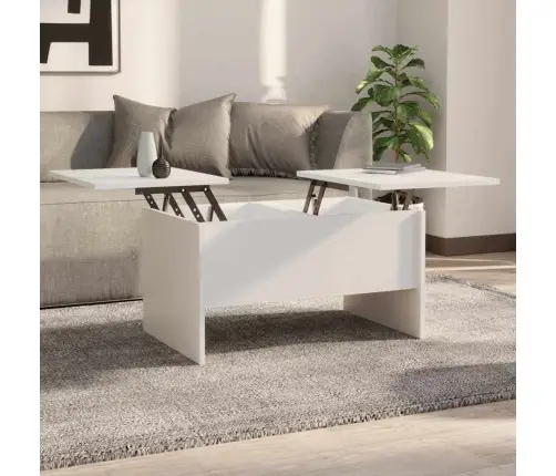 Kafijas Galdiņš, Balts, 80X50X42,5 Cm, Inženierijas Koks Vidaxl