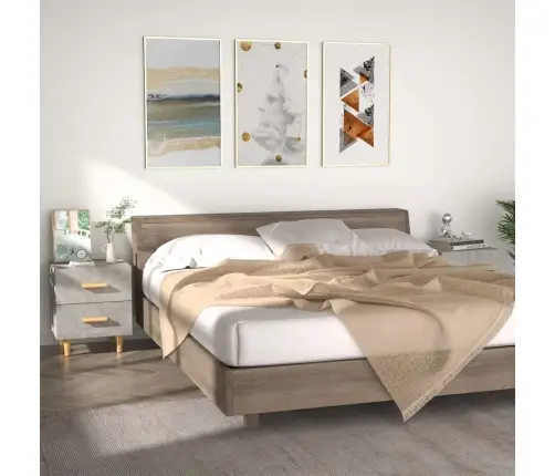 Naktsskapīši, 2 Gab., Betona Pelēki, 40X35X47,5 Cm Vidaxl