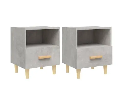 Naktsskapīši, 2 Gab., Betona Pelēki, 40X35X47 Cm Vidaxl