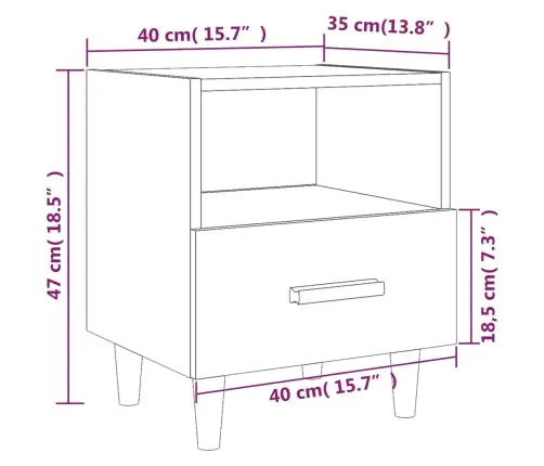 Naktsskapīši, 2 Gab., Betona Pelēki, 40X35X47 Cm Vidaxl
