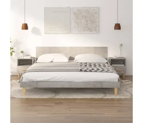 Naktsskapīši, 2 Gab., Betona Pelēki, 40X35X47 Cm Vidaxl