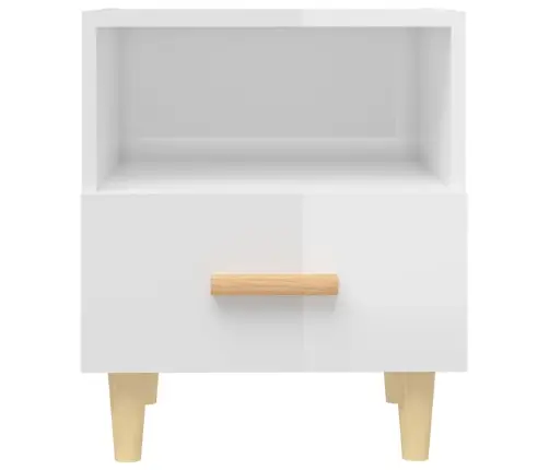 Naktinės Spintelės, 2Vnt., Baltos, 40X35X47cm Blizgios