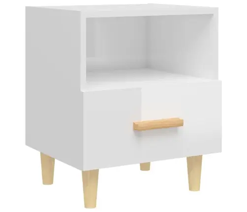 Naktinės Spintelės, 2Vnt., Baltos, 40X35X47cm Blizgios