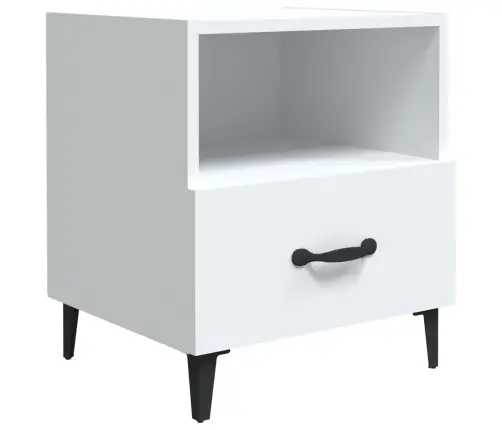 Naktsskapīši, 2 Gab., Balti, Inženierijas Koks Vidaxl