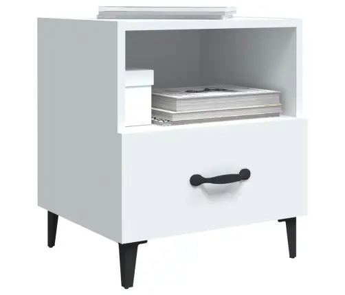 Naktsskapīši, 2 Gab., Balti, Inženierijas Koks Vidaxl