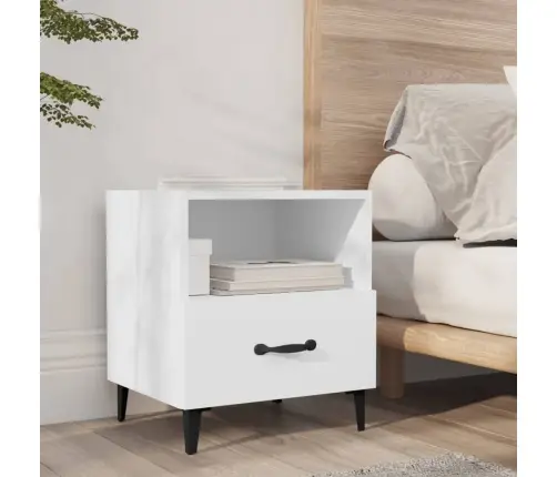 Naktsskapīši, 2 Gab., Balti, Inženierijas Koks Vidaxl