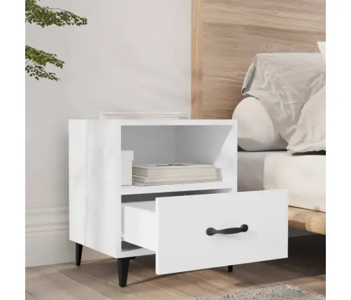 Naktsskapīši, 2 Gab., Balti, Inženierijas Koks Vidaxl