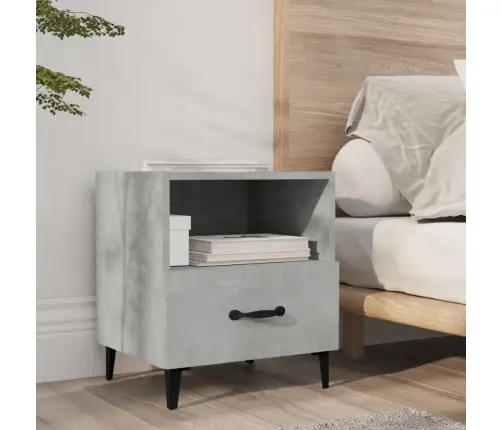 Naktinės Spintelės, 2Vnt., Betono Pilkos, Apdirbta Mediena