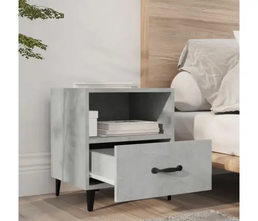 Naktinės Spintelės, 2Vnt., Betono Pilkos, Apdirbta Mediena