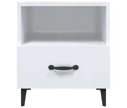 Naktsskapīši, 2 Gab., Spīdīgi Balti, Inženierijas Koks Vidaxl