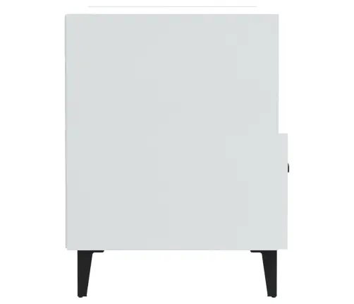 Naktsskapīši, 2 Gab., Spīdīgi Balti, Inženierijas Koks Vidaxl