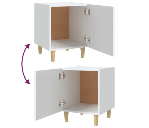 Naktinė Spintelė, Baltos Spalvos, Apdirbta Mediena