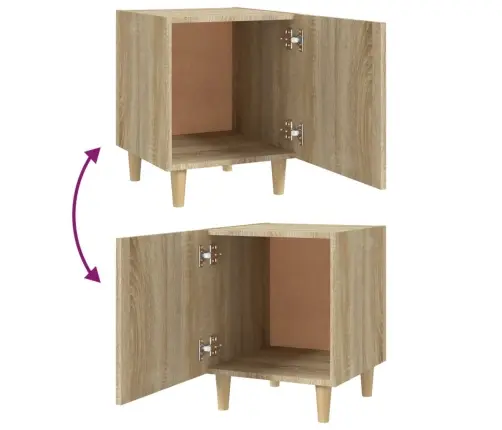 Naktsskapīši, 2 Gab., Ozolkoka Krāsa, Inženierijas Koks Vidaxl