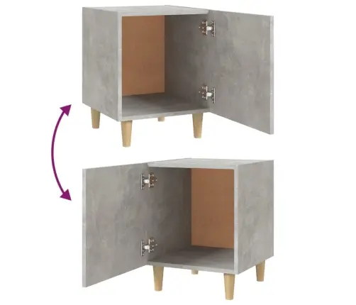 Naktsskapītis, Betona Pelēks, Inženierijas Koks Vidaxl Naktsskapītis, Betona Pelēks, Inženierijas Koks Vidaxl