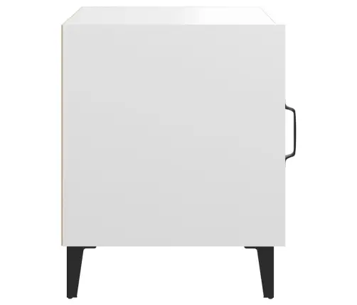 Naktsskapīši, 2 Gab., Balti, Inženierijas Koks Vidaxl