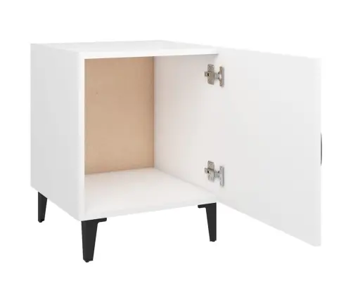 Naktsskapīši, 2 Gab., Balti, Inženierijas Koks Vidaxl