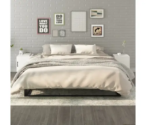 Naktsskapīši, 2 Gab., Balti, Inženierijas Koks Vidaxl