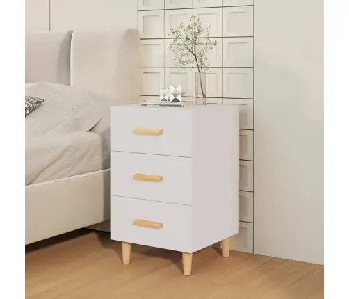 Naktsskapītis, Balts, 40X40X66 Cm, Inženierijas Koks Vidaxl