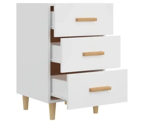 Naktsskapītis, Balts, 40X40X66 Cm, Inženierijas Koks Vidaxl