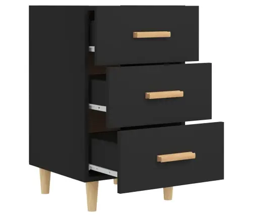 Naktsskapītis, Melns, 40X40X66 Cm, Inženierijas Koks Vidaxl