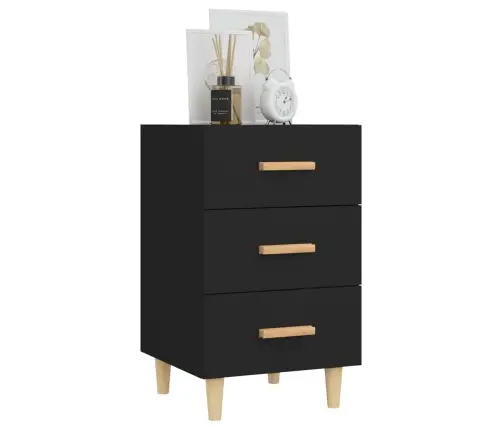 Naktsskapītis, Melns, 40X40X66 Cm, Inženierijas Koks Vidaxl