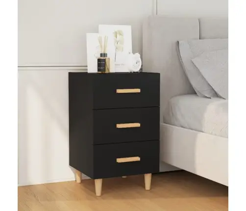 Naktsskapītis, Melns, 40X40X66 Cm, Inženierijas Koks Vidaxl