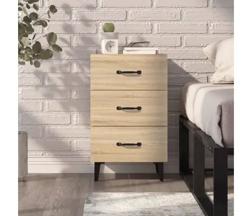 Naktinė Spintelė, Sonoma Ąžuolo, 40X40X66cm Apdirbta Mediena Naktinė Spintelė, Sonoma Ąžuolo, 40X40X66cm Apdirbta Mediena