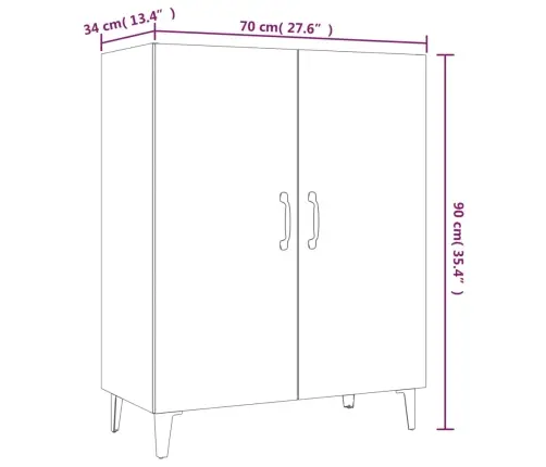Kumode, Ozolkoka Krāsa, 70X34X90 Cm, Inženierijas Koks Vidaxl Kumode, Ozolkoka Krāsa, 70X34X90 Cm, Inženierijas Koks Vidaxl
