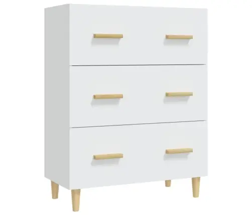 Kumode, Balta, 70X34X90 Cm, Inženierijas Koks Vidaxl