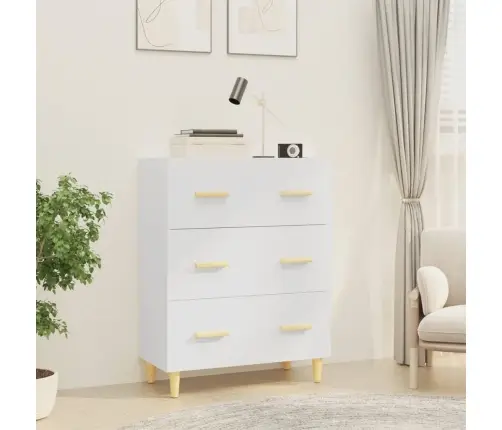 Kumode, Balta, 70X34X90 Cm, Inženierijas Koks Vidaxl