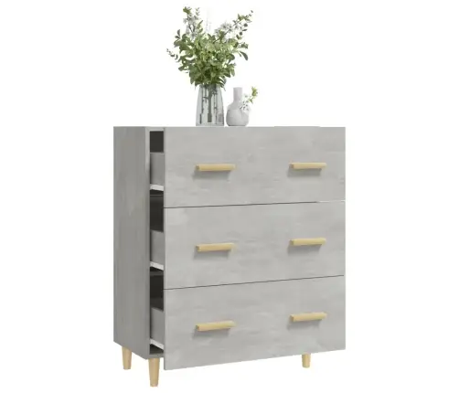 Kumode, Betona Pelēka, 70X34X90 Cm, Inženierijas Koks Vidaxl