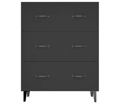 Šoninė Spintelė, Juodos Spalvos, 69,5X34X90cm Apdirbta Mediena