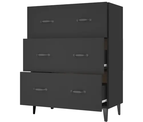 Šoninė Spintelė, Juodos Spalvos, 69,5X34X90cm Apdirbta Mediena