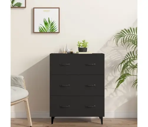 Šoninė Spintelė, Juodos Spalvos, 69,5X34X90cm Apdirbta Mediena