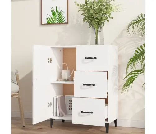 Kumode, Balta, 69,5X34X90 Cm, Inženierijas Koks Vidaxl