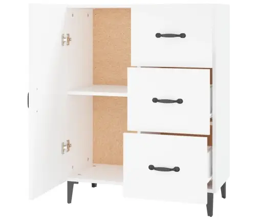 Kumode, Balta, 69,5X34X90 Cm, Inženierijas Koks Vidaxl