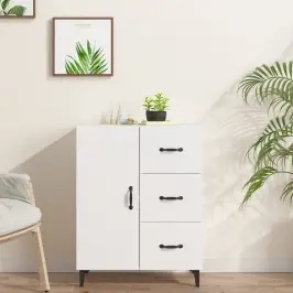 Kumode, Balta, 69,5X34X90 Cm, Inženierijas Koks Vidaxl