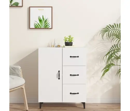 Kumode, Balta, 69,5X34X90 Cm, Inženierijas Koks Vidaxl