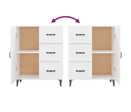 Kumode, Spīdīgi Balta, 69,5X34X90 Cm, Inženierijas Koks Vidaxl