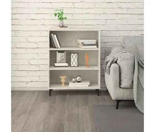 Kumode, Betona Pelēka, 69,5X32,5X90 Cm, Inženierijas Koks Vidaxl